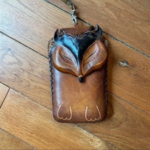 Unique Leather Fox Phone Holder/wallet